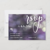 Custom Lila Bokeh Light & Typografie 32 UAWG RSVP Karte (Vorderseite)
