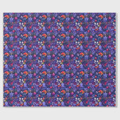 Custom Lila Botanical Christmas Wrap Geschenkpapier (Flach)