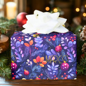 Custom Lila Botanical Christmas Wrap Geschenkpapier