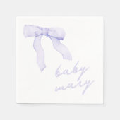 Custom Lila Bow Baby Dusche Napkins Serviette (Vorderseite)