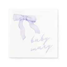 Custom Lila Bow Baby Dusche Napkins