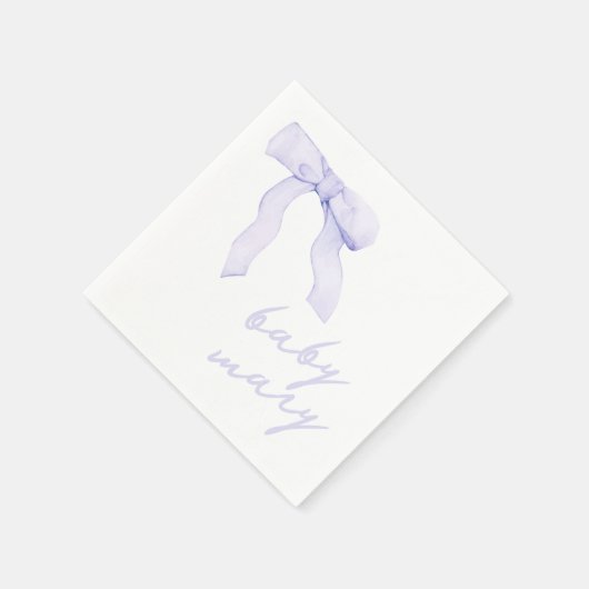 Custom Lila Bow Baby Dusche Napkins Serviette (Ecke)