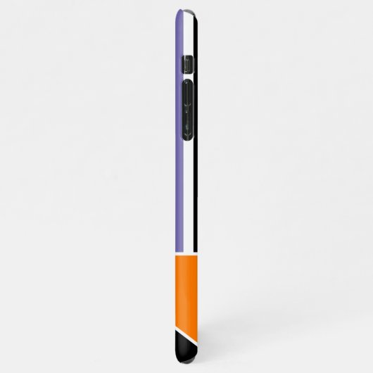 Custom Lila Bright Orange Schwarz-weiß Mod Art iPhone Hülle (Linke Seite)