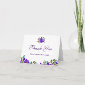 Custom Lila Floral Dankeschön Card Dankeskarte (Vorderseite)