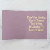 Custom Lila Floral Hamsa Hand Fatima Gruß Karte (Innenseite)