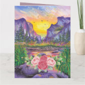 Custom Lila Floral Hamsa Hand Fatima Gruß Karte (Rückseite)