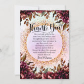 Custom Lila Floral Wedding Anniversary Party Dankeskarte (Vorderseite)