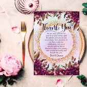 Custom Lila Floral Wedding Anniversary Party Dankeskarte