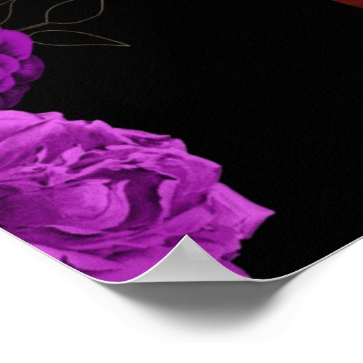 Custom Lila Floral Wedding Anniversary Poster (Ecke)