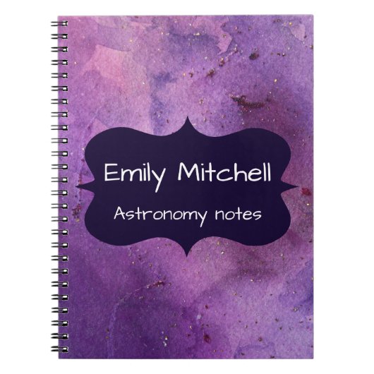 Custom Lila Galaxy School Notebook Notizblock (Vorderseite)