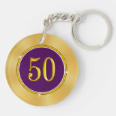 Custom Lila Gold Class of 1970, 50. Wiedersehen Schlüsselanhänger (Rückseite)