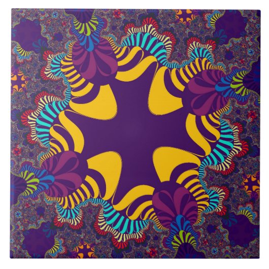 Custom Lila Gold Cross Large Tile Fliese (Vorderseite)