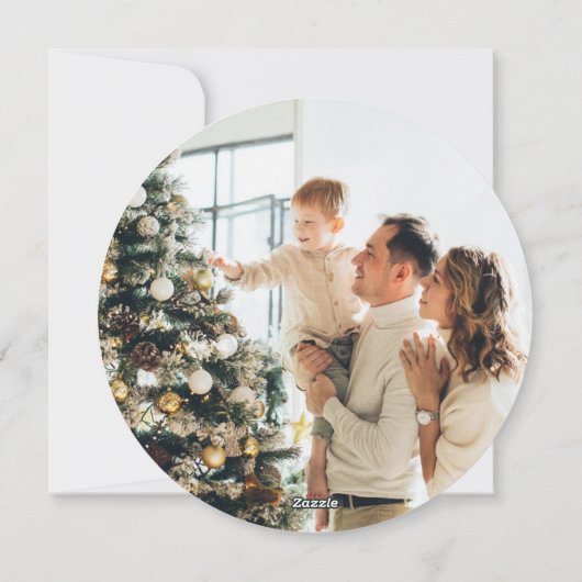 Custom Lila Gold Foto Frohe Weihnachten (Rückseite)