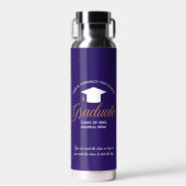 Custom Lila Graduate Class of 2025 Abschluss Trinkflasche (Vorne)