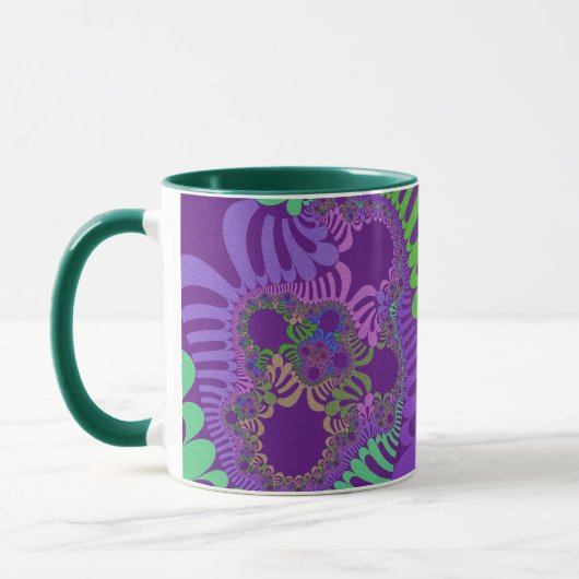 Custom Lila Green Mod Coffee Tasse (Links)
