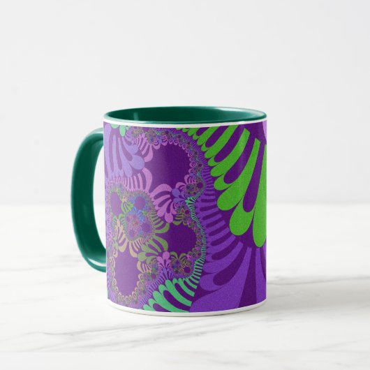Custom Lila Green Mod Coffee Tasse (Vorderseite Links)