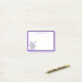 Custom Lila Lavendel Floral Post-it Notes Klebezettel (Auf Schreibtisch)