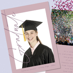 Custom Lila Lilac Foto High School Abschluss Ankündigung