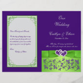 Custom Lila, Limon, Gray Wedding Program 2 (Vorderseite)