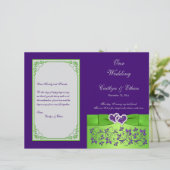 Custom Lila, Limon, Gray Wedding Program 2 (Stehend Vorderseite)