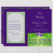 Custom Lila, Limon, Gray Wedding Program 2 (Vorne/Hinten)