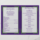 Custom Lila, Limon, Gray Wedding Program 2 (Rückseite)