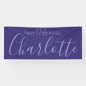 Custom Lila Moderner Chic Happy 17. Geburtstag Banner (Horizontal)