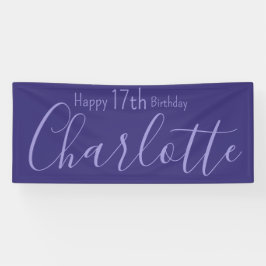 Custom Lila Moderner Chic Happy 17. Geburtstag Banner