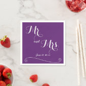 Custom Lila Mr. und Mrs. Wedding Napkins Serviette (Beispiel)