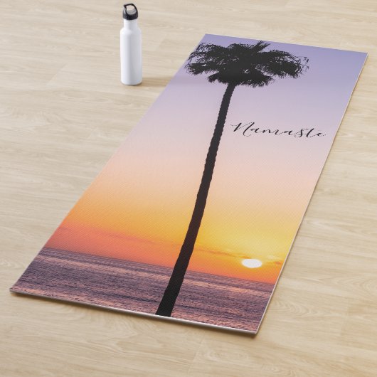 Custom Lila & Orange Beach Sunset Palm Tree Yogamatte (Beispiel)