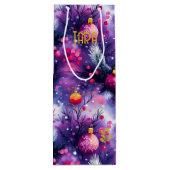 Custom Lila Ornament Weihnachtsgeschenktasche Geschenktüte Für Weinflaschen (Rückseite)