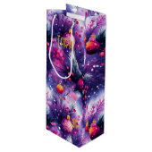 Custom Lila Ornament Weihnachtsgeschenktasche Geschenktüte Für Weinflaschen (Vorderseite Schrägansicht)