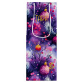 Custom Lila Ornament Weihnachtsgeschenktasche Geschenktüte Für Weinflaschen (Vorderseite)