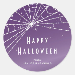 Custom Lila Spider Web Halloween Stickers