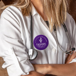 Custom Lila Veterinary School Abschluss Button