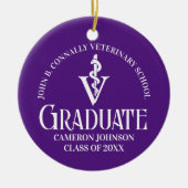 Custom Lila Veterinary School Graduate Christmas Keramik Ornament (Vorne)
