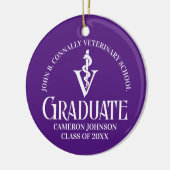 Custom Lila Veterinary School Graduate Christmas Keramik Ornament (Links)
