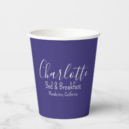Custom Lila White Modern B and B Business Pappbecher