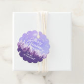 Custom Lila White Snow Friedlich Forest Weihnachte Geschenkanhänger (Beispiel)