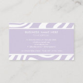 Custom Lila White Zebra Muster Beruflich Visitenkarte (Rückseite)