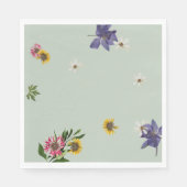Custom Lilac Floral Sage Garden Party Napkins Serviette (Vorderseite)