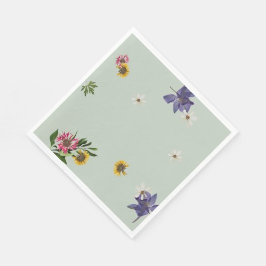 Custom Lilac Floral Sage Garden Party Napkins Serviette (Ecke)