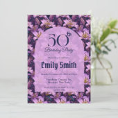 Custom Lilies Charm 50Th Birthday Einladung (Stehend Vorderseite)