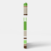 Custom Lime Green Dunkelbraun Beige weiße Streifen iPhone Hülle (Rechte Seite)