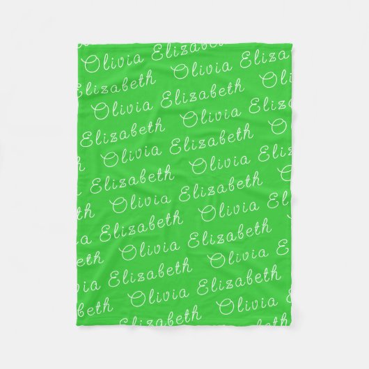 Custom Lime Green Personalisiert Baby Girl-Geschen Fleecedecke (Vorderseite)
