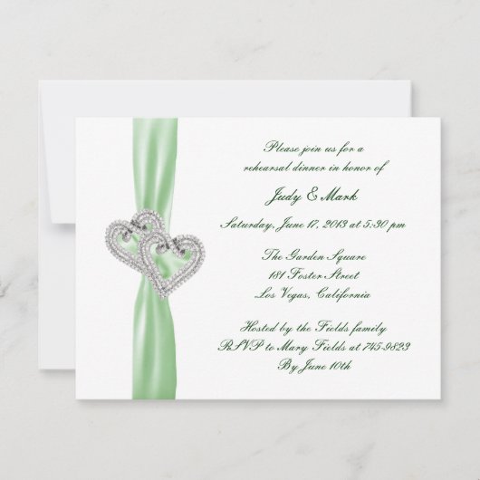 Custom Limon Hearts Probe Abendessen Einladung (Vorderseite)