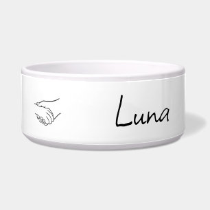 Custom Line Art Pag in Hand Typografie Haustier Napf