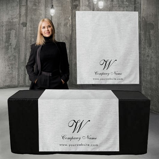 Custom Linen Business Table Runner Banner Script Wandteppich