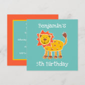 Custom Lion Collage Print Birthday Einladung (Vorne/Hinten)