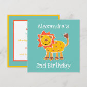 Custom Lion Collage Print Birthday Einladung (Vorne/Hinten)